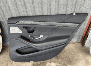 MERCEDES S 222 tapicerka drzwi boczek Bumaster  boczki przód tył long czarna  skóra ambilight 12