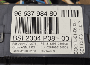 Peugeot 207 moduł sterownik BSI P07 P08 X01 9664983080 ,9659285480 9663798480 8