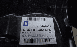 Podszybie wewnętrzne metalowe opel adam 2