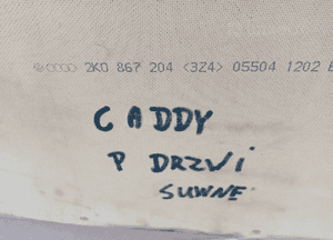 Boczek tapicerka drzwi przesuwnych prawa VW Caddy III 2K0867204 5