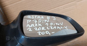 Lusterko prawe 7 pin opel astra h Z20R czarny brak 1 pinu składane 2
