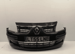 Zderzak przód przedni do renault modus NV676 czarny spryskiwacze lamp xenon halogeny 1
