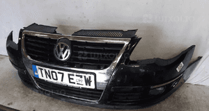 } ZDERZAK PRZÓD PRZEDNI VW VOLKSWAGEN PASSAT B6 LC9Z CZARNY HALOGENY 2