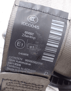 Pas bezpieczeństwa prawy przód citroen C5 szary 96560562GW radom 4