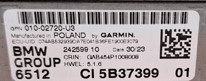 BMW Garmin Headunit High Audio Nawigacja MGU22 5B37399 65125B37399 4