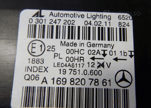 Mercedes b klasa W245 lampa przód xenon prawy 12