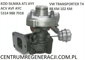 Turbina turbosprężarka koło Turbo VW T4 Transporter 2.5TDI 88KM 102KM 6