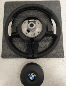 Bmw F10 F11 F20 F30 kierownica multifunkcyjna airbag skóra łopatki niebiesko czerowna nić  nowa 9