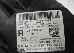 Skoda fabia iii lift led 6V1 lampa przednia prawa prawy przód 10
