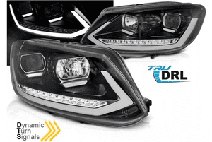 Lampy vw touran ii 2010-2015 black tube drl dts led 1