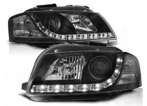 Stylowe  Lampy Reflektory Do AUDI A3 8P Od 2003 Do 2008 Roku + ŻARÓWKI LED 1