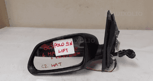 Lusterko elektryczne lewe volkswagen polo 9N lift 6PIN czarny mat 2