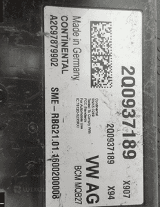 VW AUDI SKODA SEAT STEROWNIK MODUŁ KOMFORTU BCM 2Q0937189 3