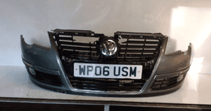 Zderzak przód przedni do volkswagen vw passat B6 LA6W zielony halogeny 1