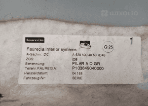 Osłona poszycie słupka prawy przód Mercedes Vito 639 A6396920101 A6396904053 6