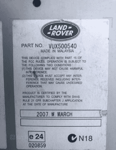 Radio CD VUX500540 6CD-565 Land Rover Discovery 3 III / Range Rover Sport 2