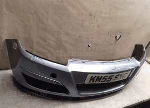 Zderzak przód przedni opel astra h 3 iii xenon spryskiwacze kod kolor Z163 szary 3
