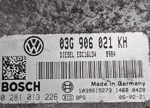 VW Passat B6 Golf Touran  Audi A3 1.9 TDI komputer sterownik silnika 03G906021  MM  KH 03G906016 CD 6