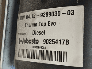 BMW X5 F15 X6 F16 podgrzewacz Webasto 9289030 9025417B 3