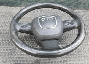 Kierownica Trzy 3 Ramienna Czarna Pikowana Skóra Air Bag Poduszka Wtyczka AUDI A4 B6 B7 7