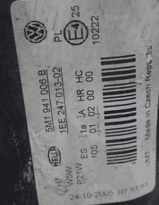 LAMPA PRAWY PRZÓD VW GOLF V PLUS 5M1941006B   DOSTEPNE 2 SZT 16
