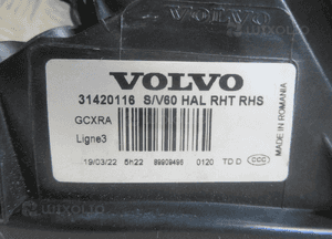 Lampa przednia przód prawa volvo S60 ii V60 i lift 31420116 2013-2018 16