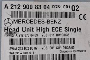 Mercedes-Benz W212 Radio Nawigacja Multimedia NR-212 High ECE A2129008304 3