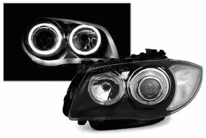LAMPY Reflektory BMW E87 E81 2004-2011 BIAŁE RINGI LED DEPO 2