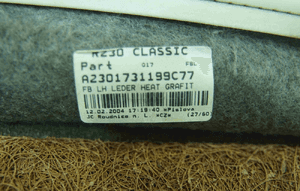 Oparcie fotela lewego skora A2309100016 mercedes sl R230 6
