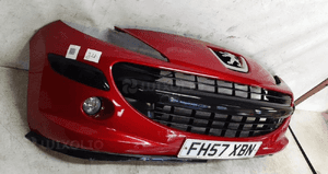 Zderzak przód przedni peugeot 207 ekqd bordo bordowy halogeny 2