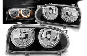 Lampy Reflektory GOLF III 3 RINGI DEPO CZARNE Soczewki NOWE 1