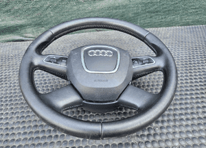 Kierownica Czarna Skóra Multifunkcja Air Bag Poduszka Wtyczka AUDI A4 B8 A5 A6 2