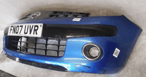 ! ZDERZAK PRZÓD PRZEDNI DO NISSAN NOTE + HALOGENY + GRILL  KOD KOLOR BV4G NIEBIESKI 3