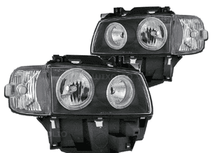 Lampy Reflektory VW T4 1996-2003 Rok RINGI DEPO + Kierunkowskazy CZARNE 3