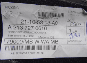 Wygłuszenie drzwi prawe A2137270616 mercedes W213 6