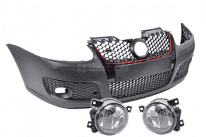 Zderzak przedni do vw golf 5 2003-2009 rok look gti + halogeny nowy 2