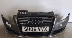 ^ ZDERZAK PRZÓD PRZEDNI AUDI A4 B7 S LINE S4 SZARY GRAFITOWY HALOGENY 1