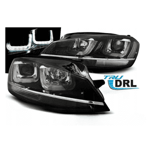 Lampy reflektory vw golf vii 7 12-17 black led drl 1