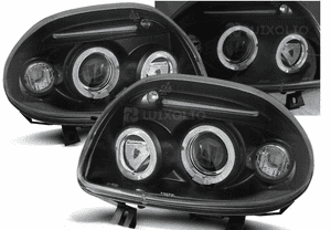 Lampy reflektory renault clio ii od 09.1998 do 05.2001 ringi black 1