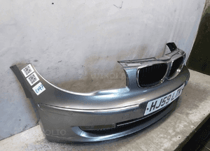 ^ ZDERZAK PRZÓD PRZEDNI BMW E87 LIFT FL SERIA 1 BLUE WATER BŁĘKITNY PDC CZUJNIKI HALOGENY 5