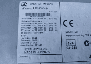 MERCEDES C 203 CLC CLK 209 g 463 RADIO CD 2 din A 2038703494 MF 2860 4