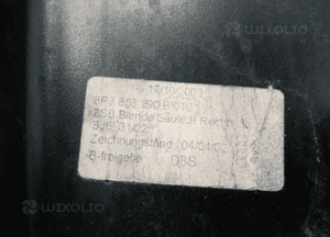 Listwa osłona nakładka słupka prawa Audi A3 8P 3D 8P3853290 6