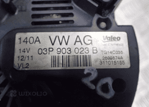 ALTERNATOR VW SKODA AUDI SEAT 1,2 TDI CFW 03P903023B RADOM 3