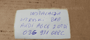 Wiązka instalacja pompowtrysków wtrysków Audi A6 C6 2.0 TDI BRE 03G971600C 9