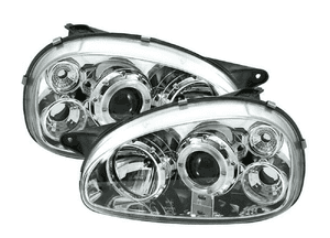 Lampy reflektory opel corsa b chrom soczewka ringi 1
