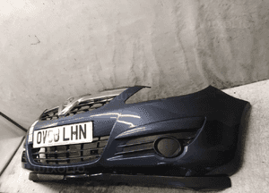 Zderzak przód przedni opel corsa d Z168 szary grafitowy lekko uszkodzony dołem ! 4