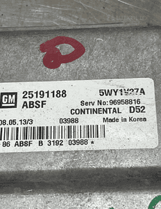 Komputer silnika chevrolet spark M300 1.0 25191188 3