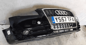 Zderzak przód przedni do audi A4 B7  halogeny LY9B czarny uszkodzony dół 5
