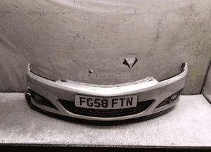 ^ ZDERZAK PRZÓD PRZEDNI OPEL ASTRA H 3 III GTC Z157 SREBRNY HALOGENY 2