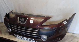 Zderzak przód przedni peugeot 307 lift fl kkcd bordo wiśnia halogeny 3